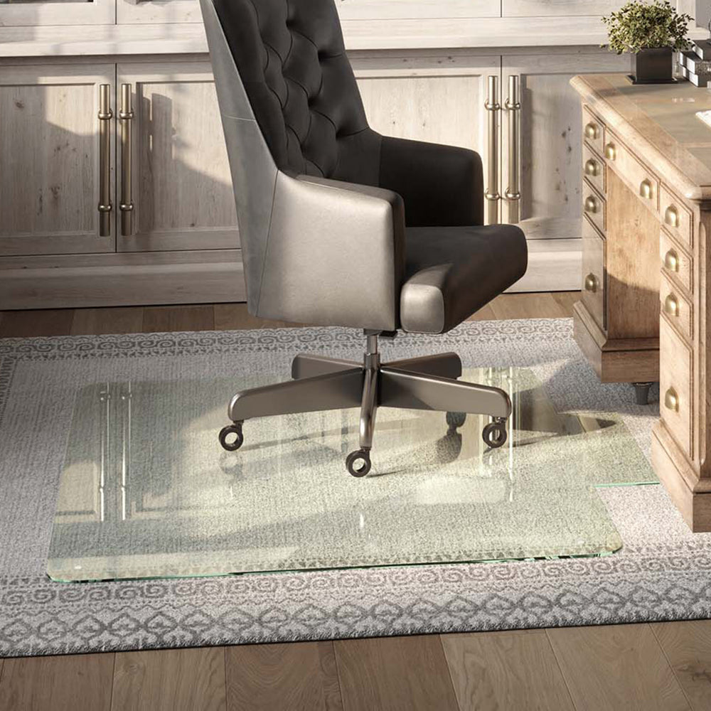 Vitrazza: Glass Office Chair Mat For Carpet, Hardwood & Tile