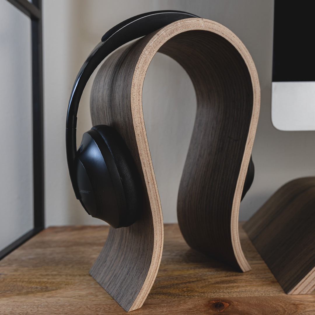 Wooden discount headphone holder