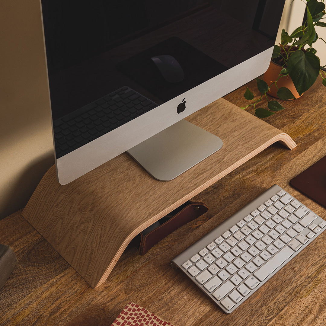 Wooden Monitor Stand & iMac Riser for Desk